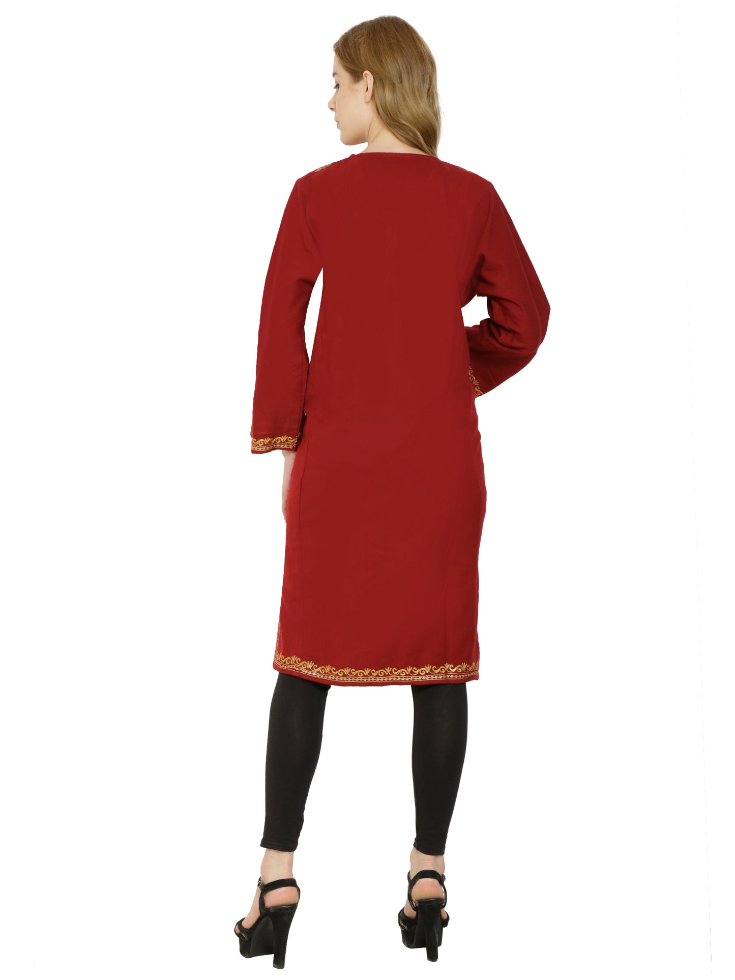 Kashmir Gallery Woolen Women Kurtis Woolen Pheran with Unique Kashmiri Charming Embroidery for Women