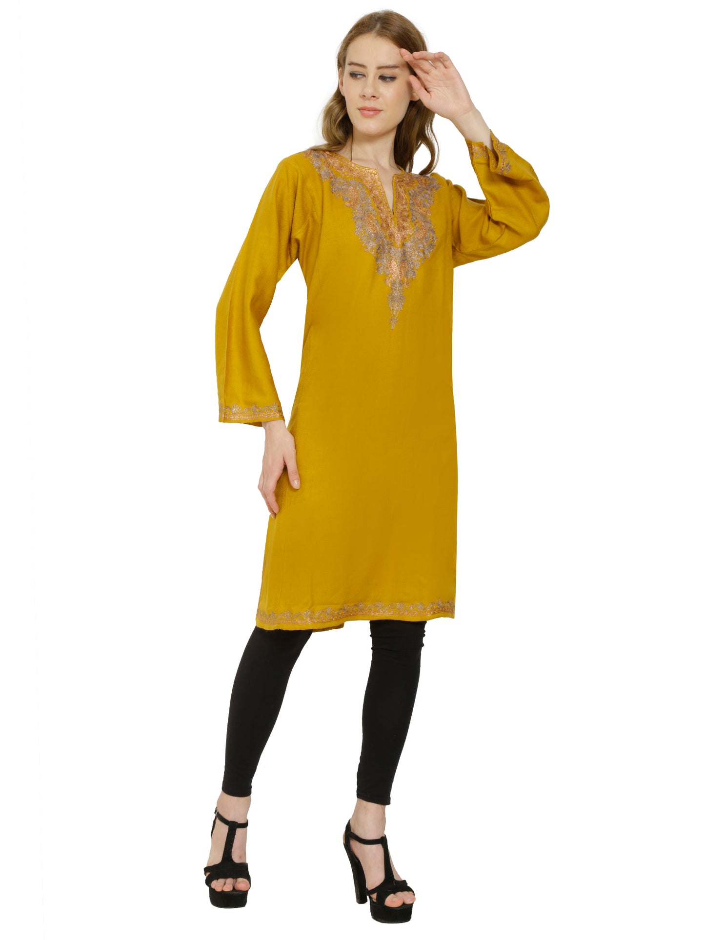 Woolen Kashmiri Embroided Kurti/Pheran with Kashmiri Embroidery