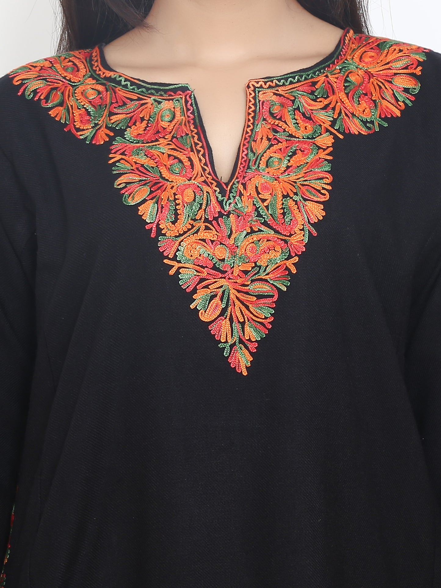 Kashmir Gallery Woolen Women Kurtis Woolen Pheran with Unique Kashmiri Charming Embroidery