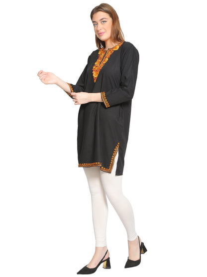 Kashmir Gallery Kashmiri Kurti for Women Cotton Kurti with Embroidery Long A Line Kurtis with Charming Embroidery