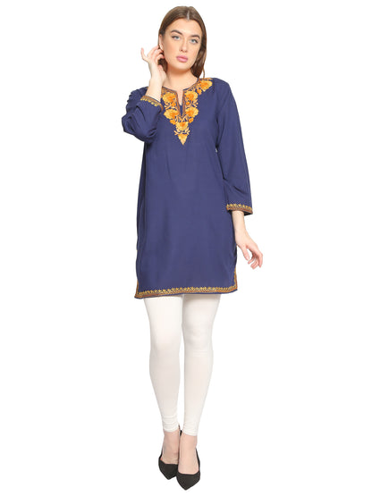 Kashmir Gallery Kashmiri Kurti for Women Cotton Kurti with Embroidery Long A Line Kurtis with Charming Embroidery
