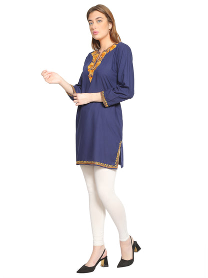 Kashmir Gallery Kashmiri Kurti for Women Cotton Kurti with Embroidery Long A Line Kurtis with Charming Embroidery