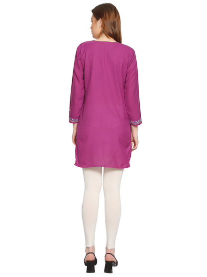 Kashmir Gallery Kashmiri Kurti for Women Cotton Kurti with Embroidery Long A Line Kurtis with Charming Embroidery