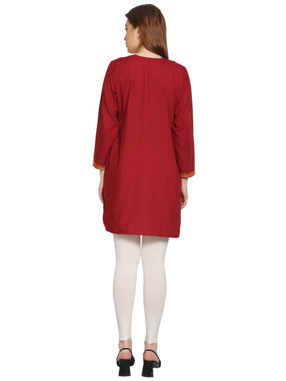 Kashmir Gallery Kashmiri Kurti for Women Cotton Kurti with Embroidery Long A Line Kurtis with Charming Embroidery