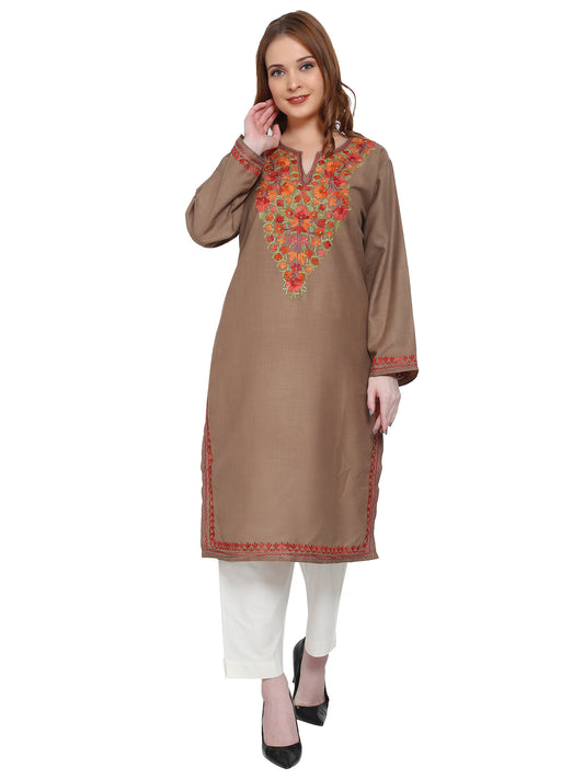 Kashmir Gallery Kashmiri Kurti for Women Cotton Kurti with Embrith Charming Embroidery