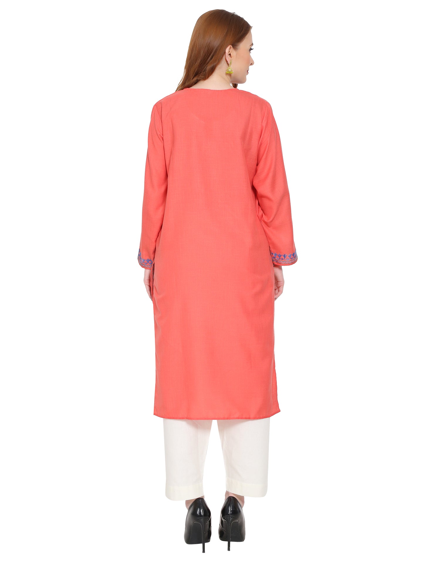 Kashmir Gallery Kashmiri Kurti for Women Cotton Kurti with Embroidery Long A Line Kurtis with Charming Embroidery