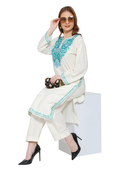 Kashmir Gallery Kashmiri Kurti for Women Cotton Kurti with Embroidery Long A Line Kurtis