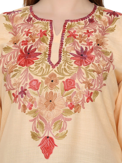 Kashmir Gallery Kashmiri Kurti for Women Cotton Kurti with Embrith Charming Embroidery