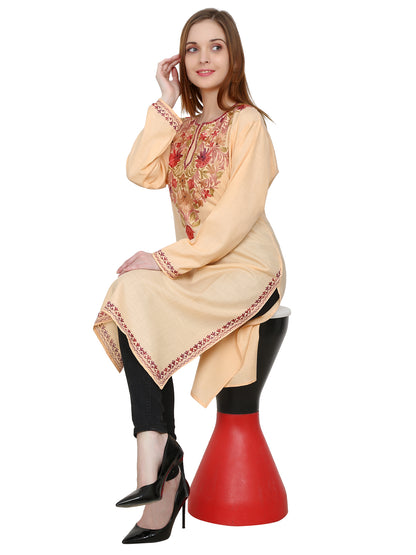 Kashmir Gallery Kashmiri Kurti for Women Cotton Kurti with Embrith Charming Embroidery