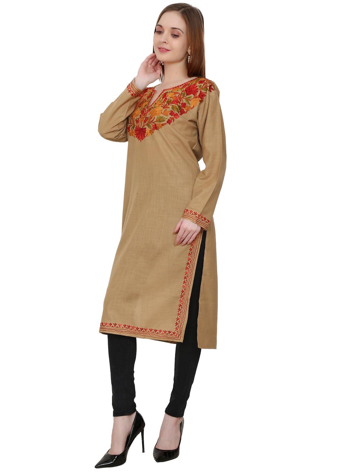 Kashmir Gallery Kashmiri Kurti for Women Cotton Kurti with Embrith Charming Embroidery