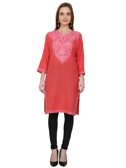 Kashmir Gallery Kashmiri Kurti for Women Cotton Kurti with Embrith Charming Embroidery