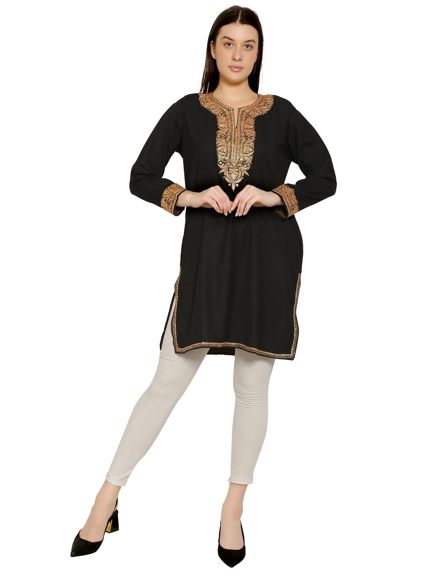 Kashmir Gallery Kashmiri Kurti for Women Cotton Kurti with Embroidery Long A Line Kurtis