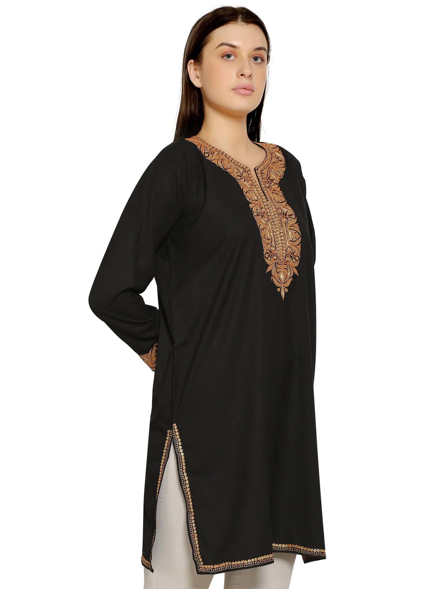 Kashmir Gallery Kashmiri Kurti for Women Cotton Kurti with Embroidery Long A Line Kurtis
