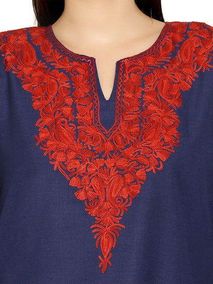 Kashmir Gallery Kashmiri Kurti for Women Cotton Kurti with Embroidery Long A Line Kurtis