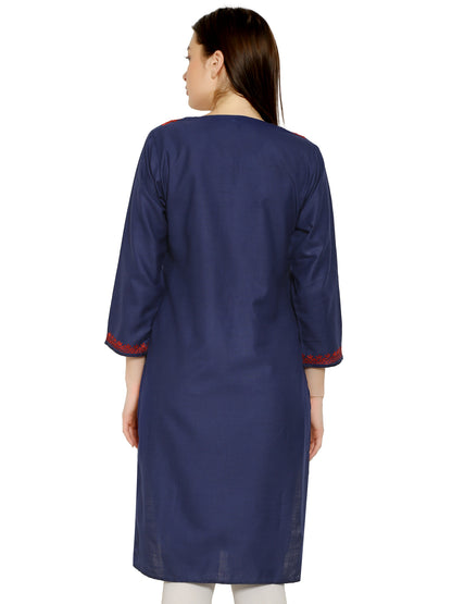 Kashmir Gallery Kashmiri Kurti for Women Cotton Kurti with Embroidery Long A Line Kurtis