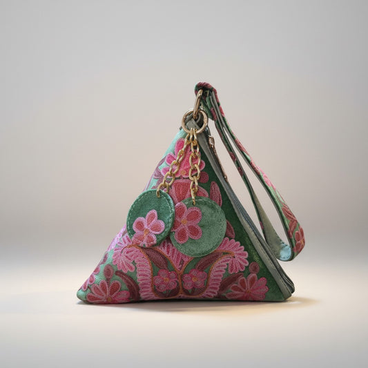 Kashmiri Potli bags for women - Parrot Green
