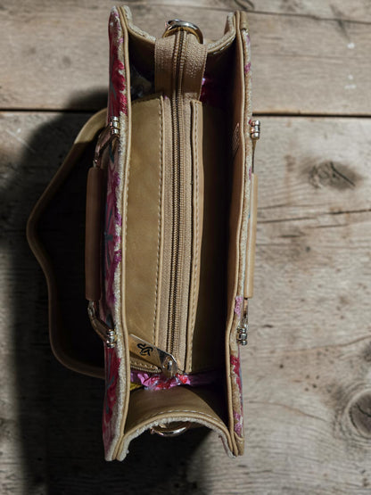 Women Hand Bag | Sling | With Kashmiri Embroidery - Beige