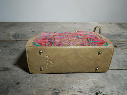 Women Hand Bag | Sling | With Kashmiri Embroidery - Beige