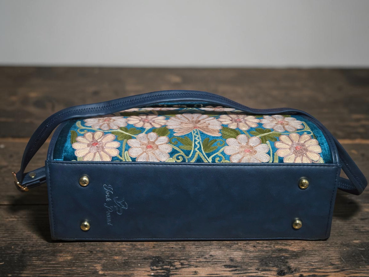 Women Hand Bag | Sling | With Kashmiri Embroidery - Blue-2
