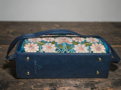 Women Hand Bag | Sling | With Kashmiri Embroidery - Blue-2