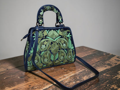 Women Hand Bag | Sling | With Kashmiri Embroidery - Blue-3