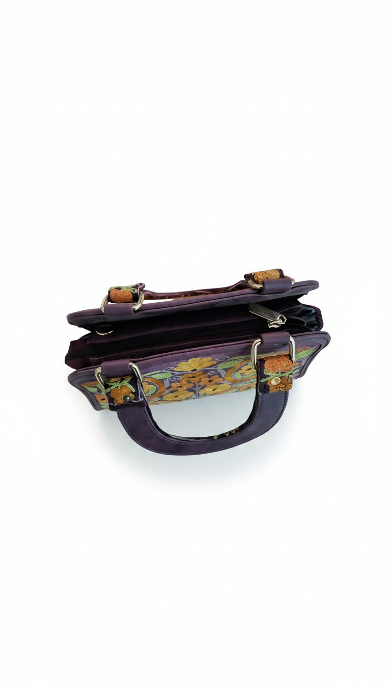 Women Hand Bag | Sling | With Kashmiri Embroidery - Purple