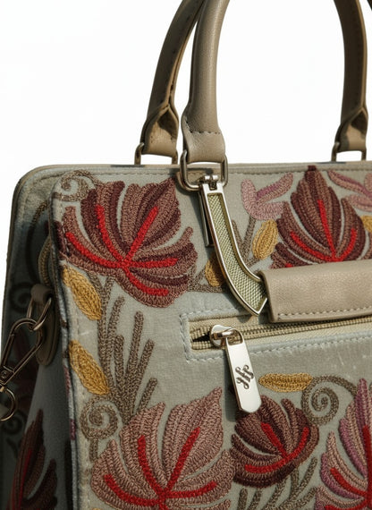 Women Hand Bag | Sling | With Kashmiri Embroidery - Silver