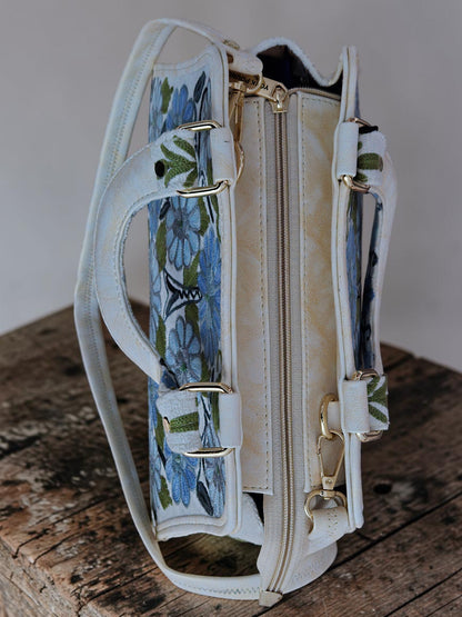 Women Hand Bag | Sling | With Kashmiri Embroidery - White
