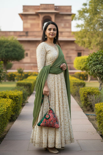 Kashmiri Potli bags for women - Green