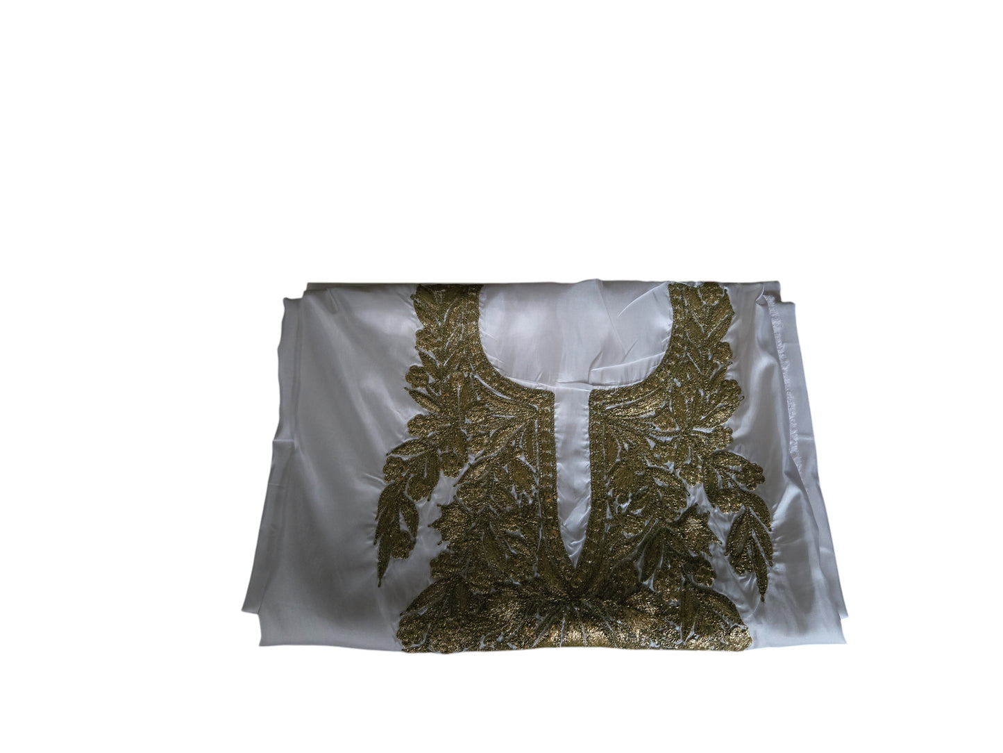 Women Silk Suits with Kashmiri Embroidery Unstitched Dress Material Salwar Suits -offwhite