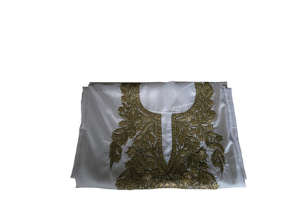 Women Silk Suits with Kashmiri Embroidery Unstitched Dress Material Salwar Suits -offwhite