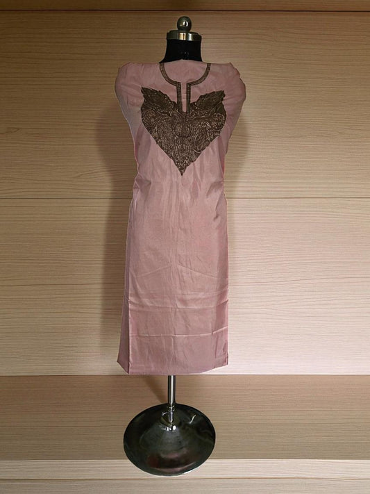Women Silk Suits with Kashmiri Embroidery Unstitched Dress Material Salwar Suits -pink