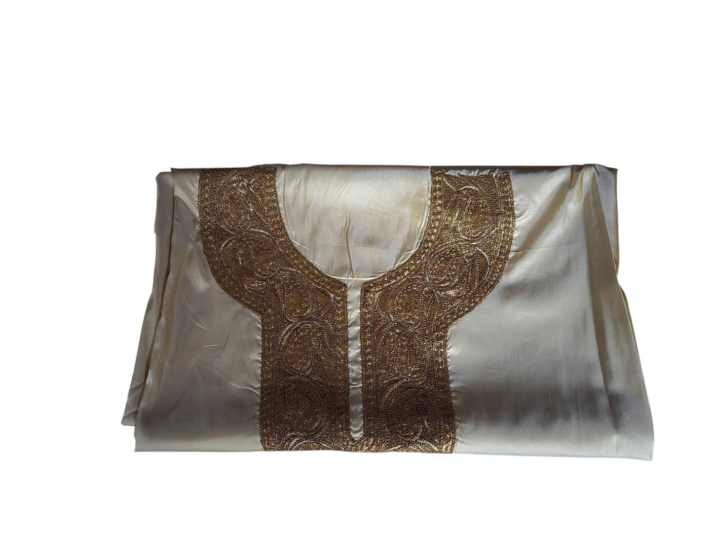 Women Silk Suits with Kashmiri Embroidery Unstitched Dress Material Salwar Suits -beige