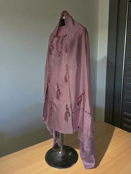Women Silk Suits with Kashmiri Embroidery Unstitched Dress Material Salwar Suits -pink