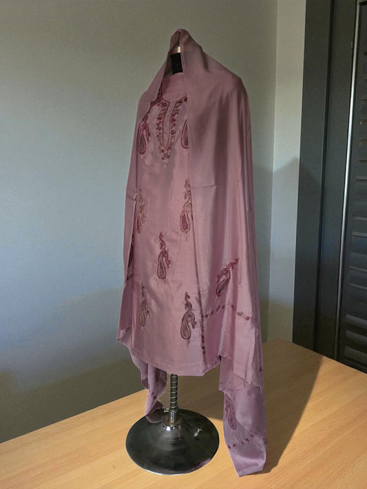 Women Silk Suits with Kashmiri Embroidery Unstitched Dress Material Salwar Suits -pink