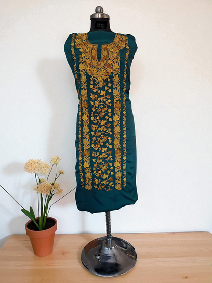 Georgette  suits with Kashmiri Embroidery Salwar Suits - teal