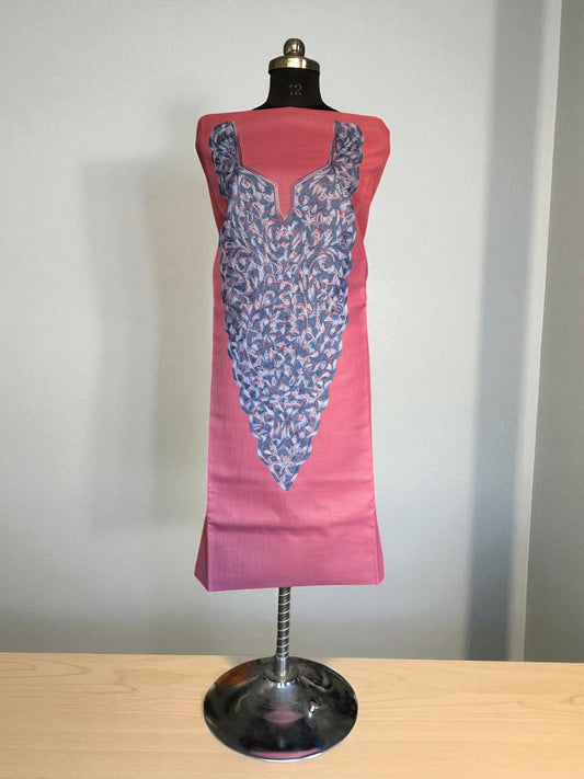 Women Cotton Suits with Kashmiri Embroidery Salwar Suits -pink