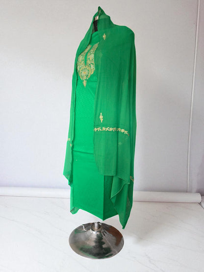 Women Cotton Suits with Kashmiri Embroidery Salwar Suits -green
