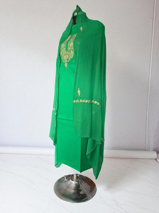 Women Cotton Suits with Kashmiri Embroidery Salwar Suits -green