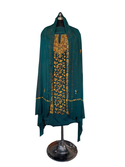 Georgette  suits with Kashmiri Embroidery Salwar Suits - teal