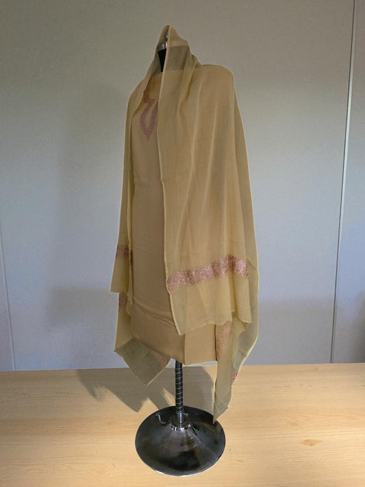 Women Cotton Suits with Kashmiri Embroidery Salwar Suits -beige2