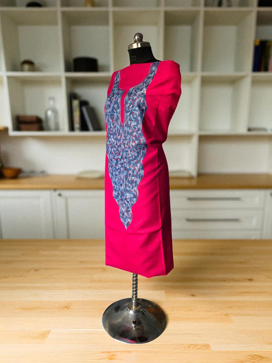 Women Cotton Suits with Kashmiri Embroidery Salwar Suits -red3