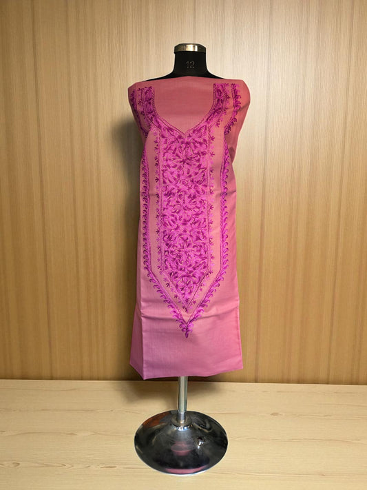 Women Cotton Suits with Kashmiri Embroidery Salwar Suits -pink