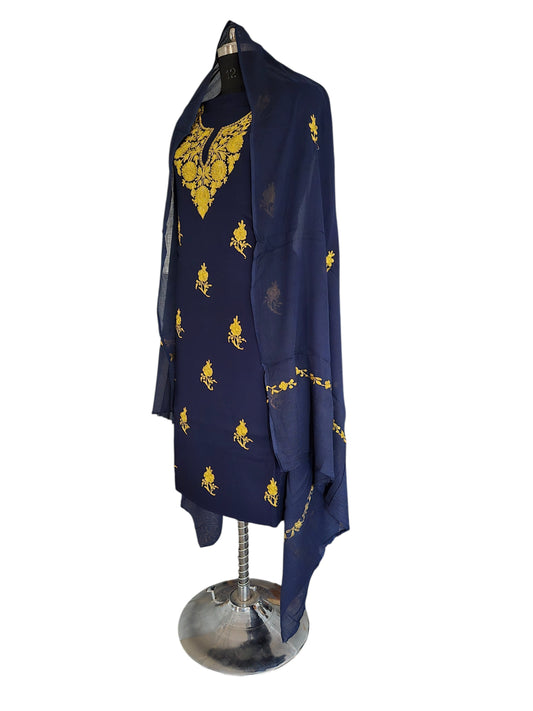 Women Cotton Suits with Kashmiri Embroidery Salwar Suits -blue2