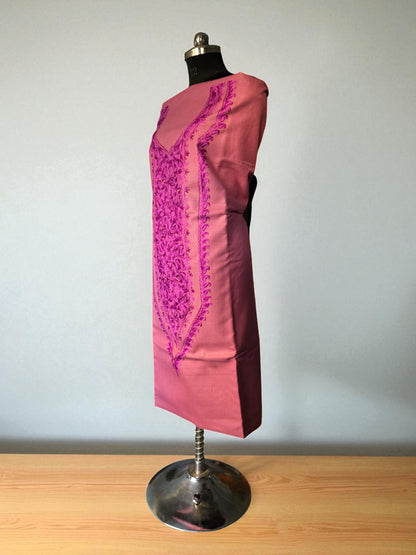 Women Cotton Suits with Kashmiri Embroidery Salwar Suits -pink