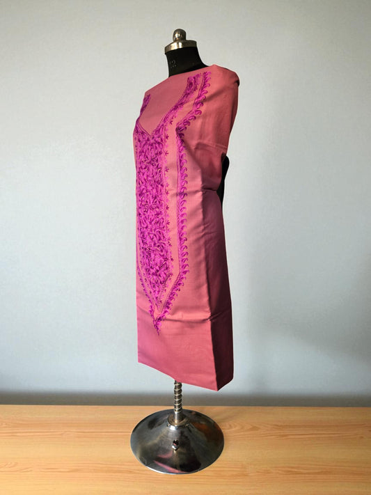 Women Cotton Suits with Kashmiri Embroidery Salwar Suits -pink