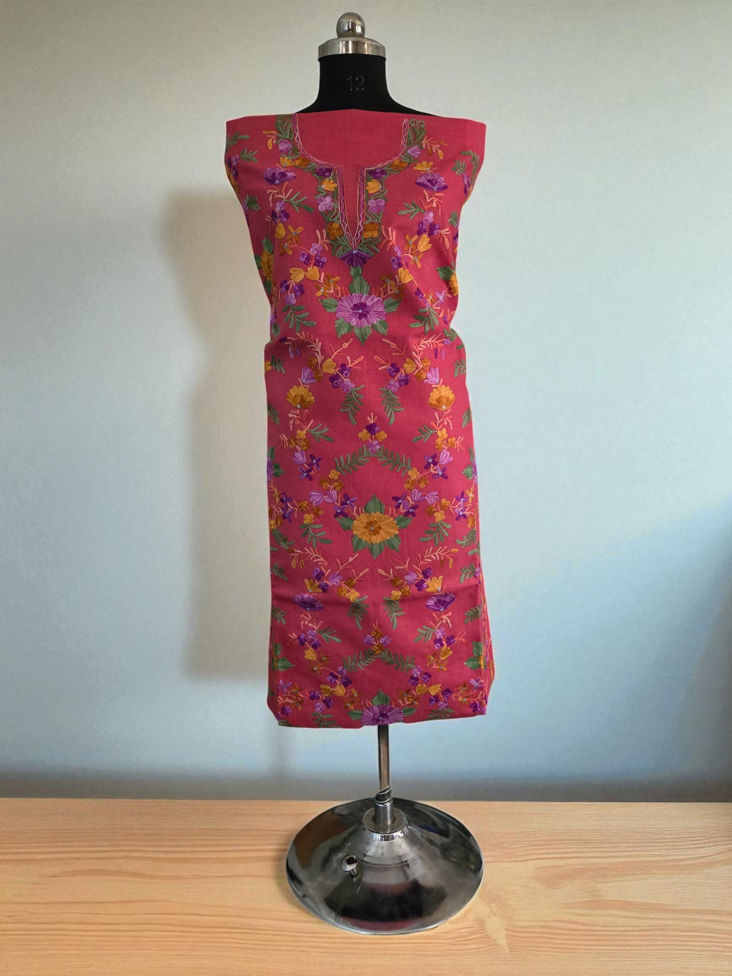 Women Cotton Suits with Kashmiri Embroidery Salwar Suits -pink