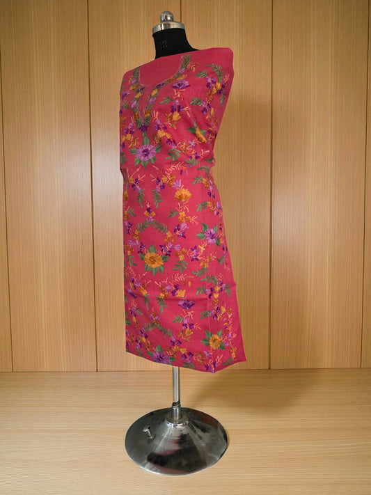 Women Cotton Suits with Kashmiri Embroidery Salwar Suits -pink