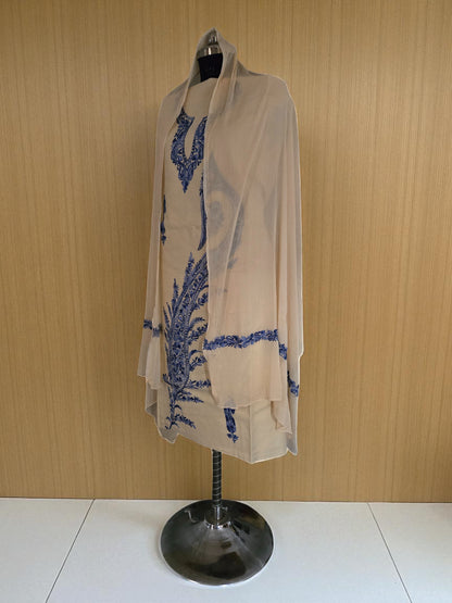 Women Cotton Suits with Kashmiri Embroidery Salwar Suits -cream