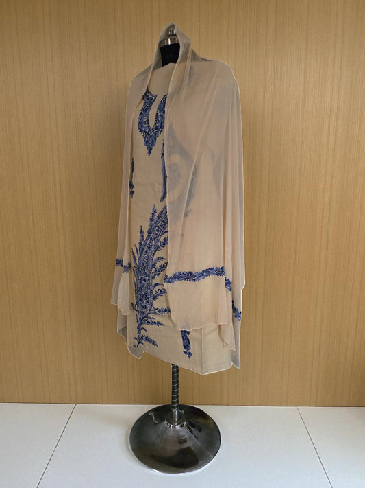 Women Cotton Suits with Kashmiri Embroidery Salwar Suits -cream
